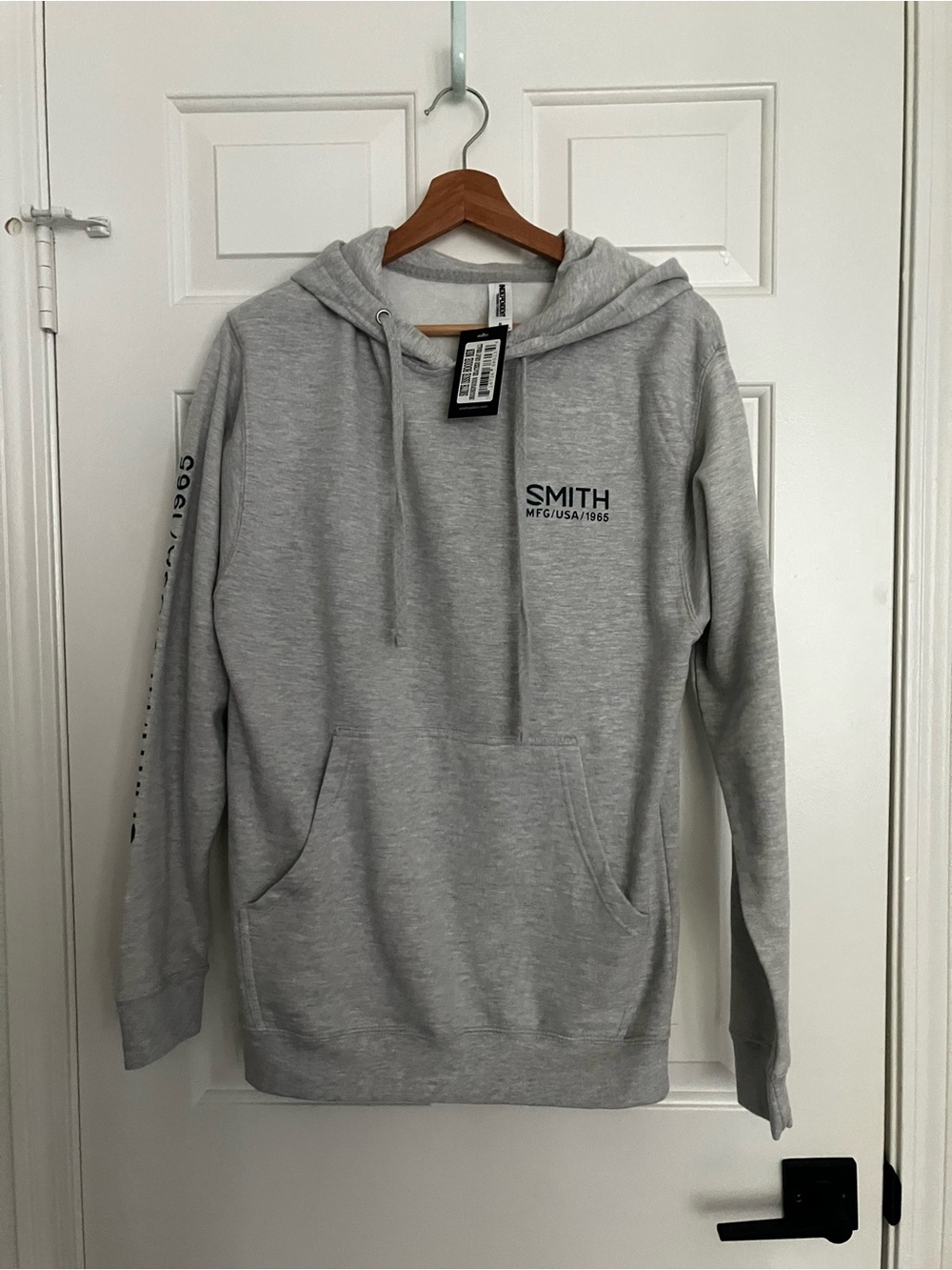 SMITH Men's Heather Gray Hooded Pullover Sweatshirt